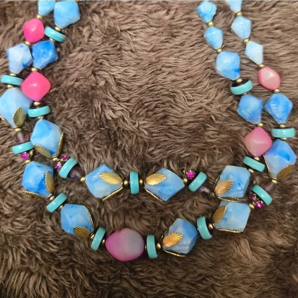 Deauville Double-Strand Beaded Choker rare find Vintage!!!